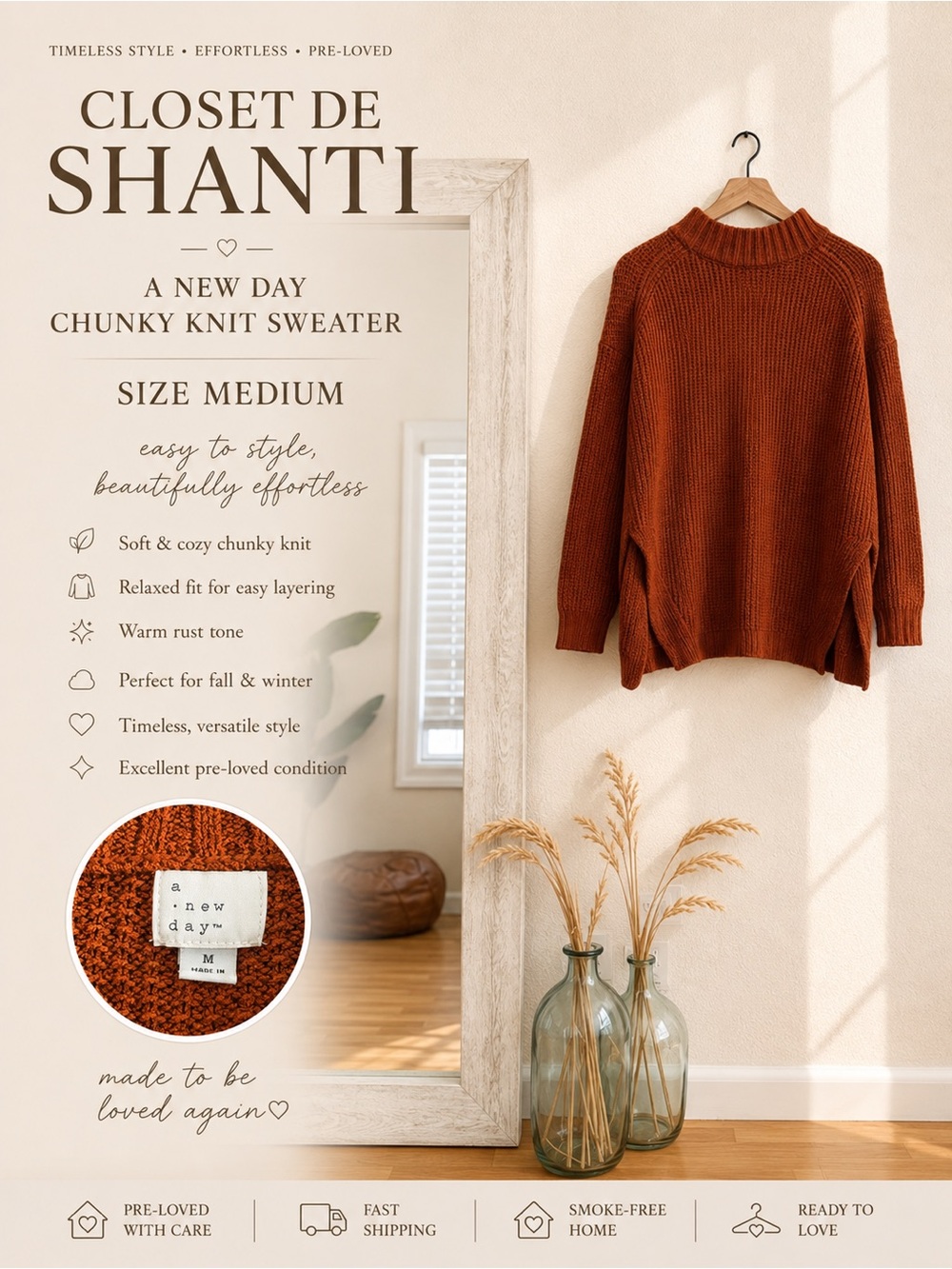 🤎 A New Day Chunky Knit Sweater
Size Medium